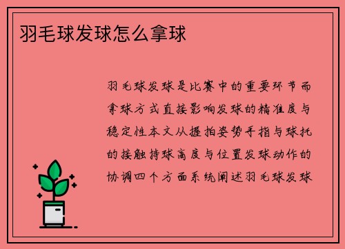 羽毛球发球怎么拿球
